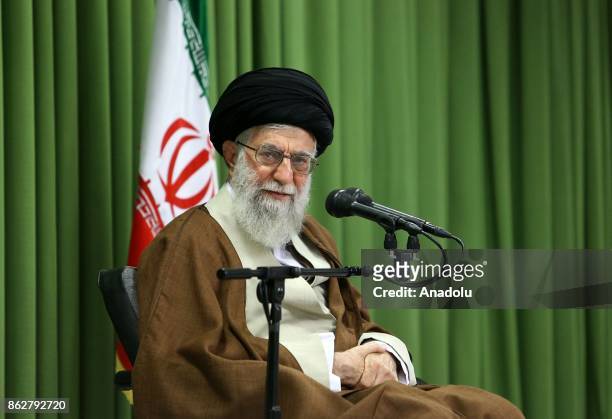 Iran's Supreme Leader Ayatollah Ali Khamanei speaks during his meeting with students in Tehran, Iran on October 18, 2017.