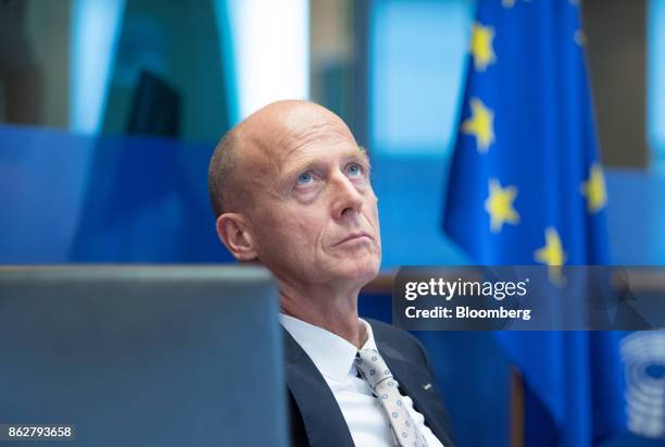 Tom Enders, chief executive officer of Airbus SE, looks on during the European Union Aeronautics Conference inside the European Parliament building...