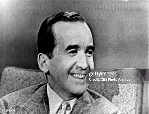 Screenm capture shows American journalist Edward R. Murrow as he ...