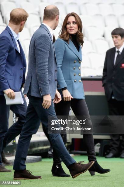 Prince William, Duke of Cambridge, Catherine, Duchess of Cambridge and Prince Harry attend the Coach Core graduation ceremony for more than 150 Coach...