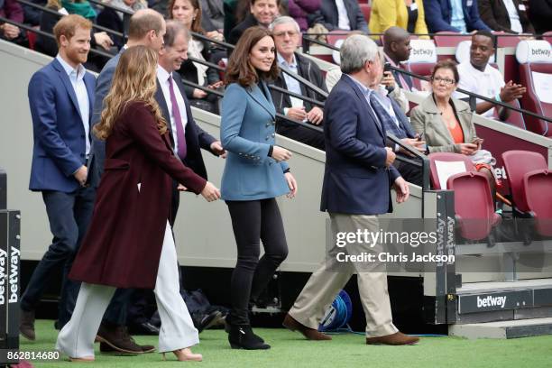 Prince William, Duke of Cambridge, Catherine, Duchess of Cambridge and Prince Harry attend the Coach Core graduation ceremony for more than 150 Coach...