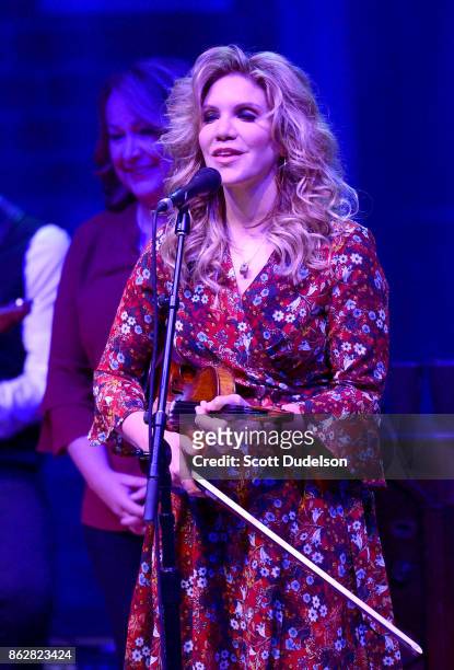 Singer Alison Krauss performs onstage at The Greek Theatre on October 17, 2017 in Los Angeles, California.