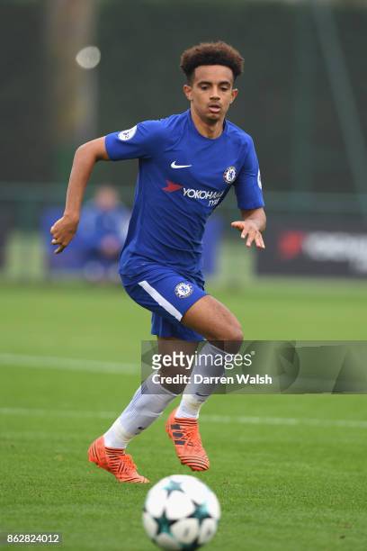 Jacob Maddox of Chelsea during the UEFA Youth League group C match between Chelsea FC U19 and AS Roma U19 at Chelsea Training Ground on October 18,...