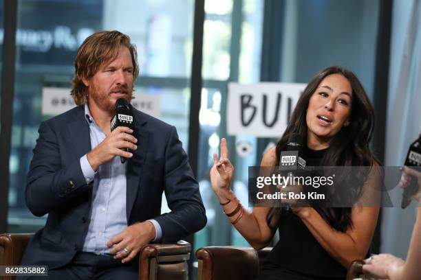 Chip Gaines and Joanna Gaines discuss new book, "Capital Gaines: Smart Things I Learned Doing Stupid Stuff" at Build Studio on October 18, 2017 in...