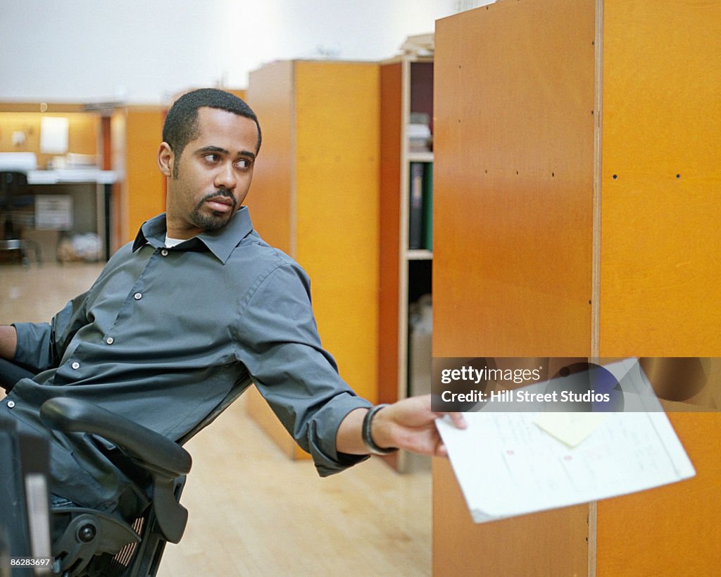 Businessman with paperwork