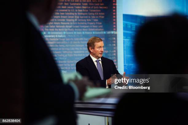 Enda Kenny, Ireland's former prime minister, speaks during a Bloomberg Television interview in New York, U.S., on Wednesday, Oct. 18, 2017. A...