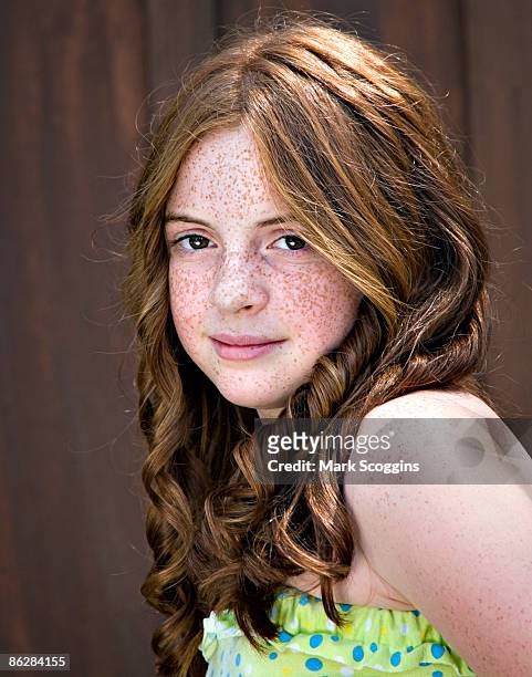 girl - freckle girl stock pictures, royalty-free photos & images