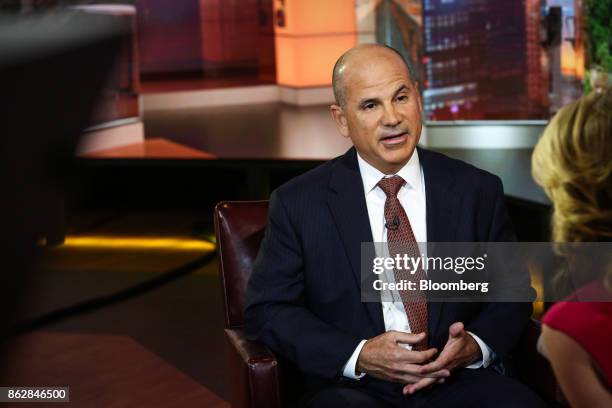 Carlos Rodriguez, chief executive officer of Automatic Data Processing Inc. , speaks during a Bloomberg Television interview in New York, U.S., on...