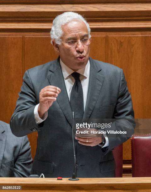 Portuguese Prime Minister Antonio Costa answers lawmakers' questions on Portugal's recent forest fires at the biweekly debate in the Assembleia da...