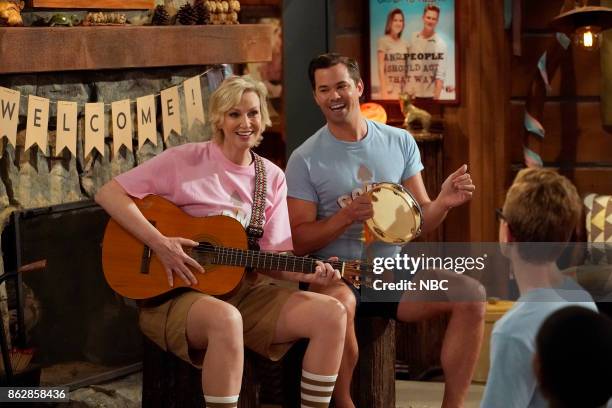 Grandpa Jack" Episode 105 -- Pictured: Jane Lynch as Roberta, Andrew Rannells as Reggie --