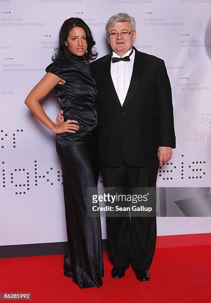 Former German Foreign Minister Joschka Fischer and his wife Minu Barati-Fischer attend the Sustainability Award 2009 at the German Historical Museum...