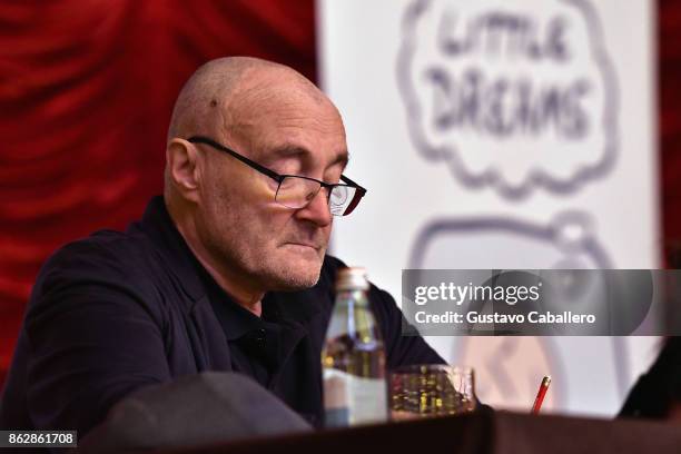 Phil Collins attends the Little Dreams Foundation Gala Press Conference at Faena Hotel on October 18, 2017 in Miami Beach, Florida.