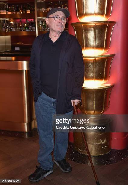 Phil Collins attends the Little Dreams Foundation Gala Press Conference at Faena Hotel on October 18, 2017 in Miami Beach, Florida.