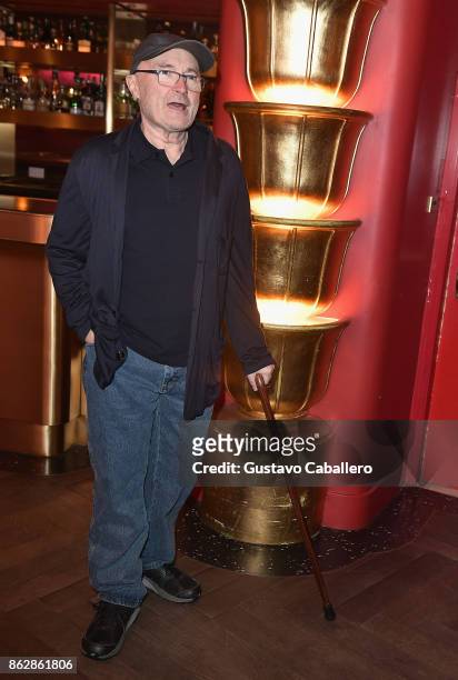 Phil Collins attends the Little Dreams Foundation Gala Press Conference at Faena Hotel on October 18, 2017 in Miami Beach, Florida.
