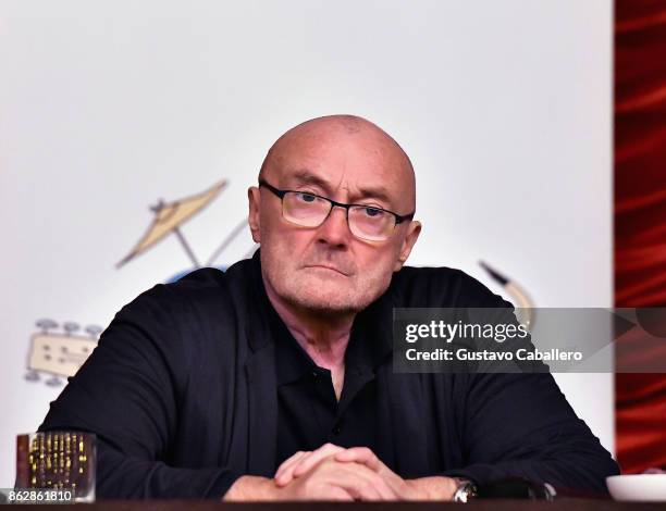 Phil Collins attends the Little Dreams Foundation Gala Press Conference at Faena Hotel on October 18, 2017 in Miami Beach, Florida.