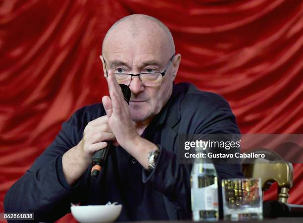 Phil Collins attends the Little Dreams Foundation Gala Press Conference at Faena Hotel on October 18, 2017 in Miami Beach, Florida.