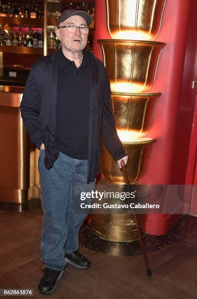 Phil Collins attends the Little Dreams Foundation Gala Press Conference at Faena Hotel on October 18, 2017 in Miami Beach, Florida.