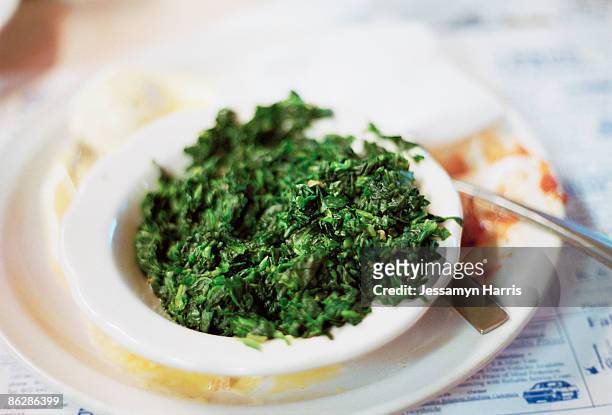 bowl of spinach - jessamyn harris stock pictures, royalty-free photos & images