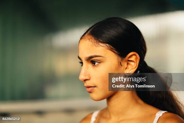 Close-up portrait of teenage girl