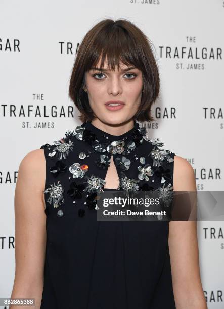 Sam Rollinson attends the launch of The Trafalgar St. James in the hotel's spectacular new bar The Rooftop on October 18, 2017 in London, England.