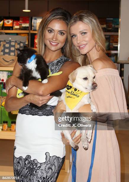 Katie Cleary and Joanna Krupa attend a press conference celebrating Calfornia Governor Jerry Brown signing California assembly Bill 485: The Pet...