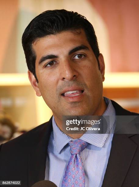 Assemblymember Matt Dababneh and AB 485 Author speaks during a press conference celebrating Calfornia Governor Jerry Brown signing California...