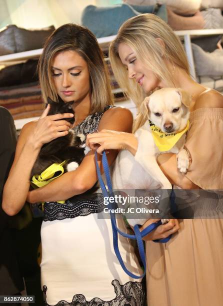 Katie Cleary and Joanna Krupa attend a press conference celebrating Calfornia Governor Jerry Brown signing California assembly Bill 485: The Pet...