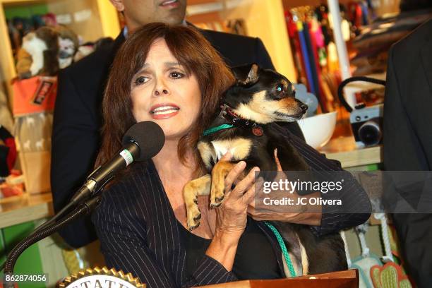 Journalist Jane Velez-Mitchell speaks during a press conference celebrating Calfornia Governor Jerry Brown signing California assembly Bill 485: The...