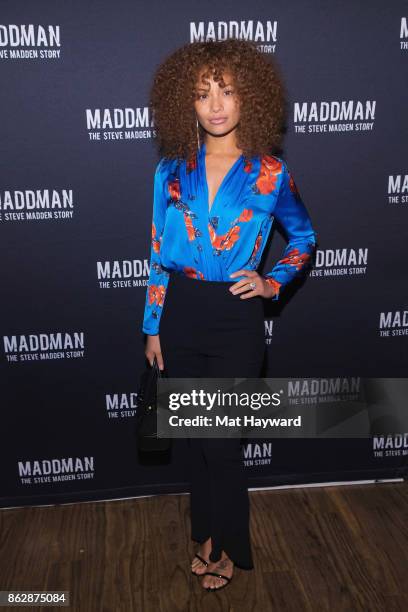 Tiffany Luce Chancellor arrives at the Seattle premiere of the documentary "MADDMAN: The Steve Madden Story" at iPic Theatre on October 17, 2017 in...