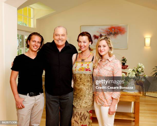 Actor Stacy Keach with his family, wife Malgosia Tomassi and children Shannon and Karolina, photographed at home on April 28 in Los Angeles,...