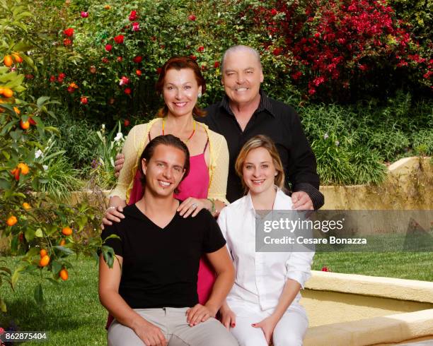 Actor Stacy Keach with his family, wife Malgosia Tomassi and children Shannon and Karolina, photographed at home on April 28 in Los Angeles,...