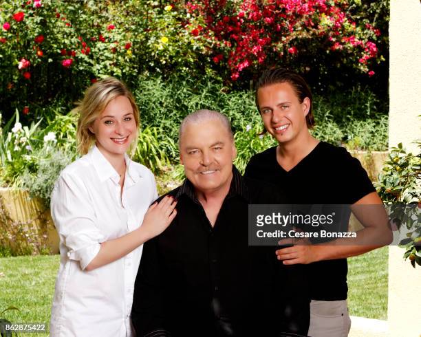 Actor Stacy Keach with his children Shannon and Karolina photographed at home on April 28 in Los Angeles, California.