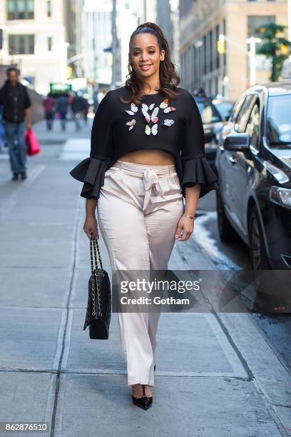 Dascha Polanco is seen in Midtown on October 18, 2017 in New York City.
