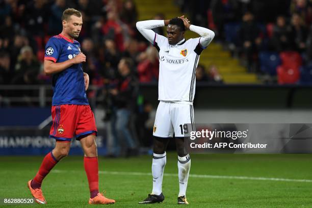 Basel's forward from Switzerland Dimitri Oberlin during the UEFA Champions League Group A football match between PFC CSKA Moscow and FC Basel 1893 at...