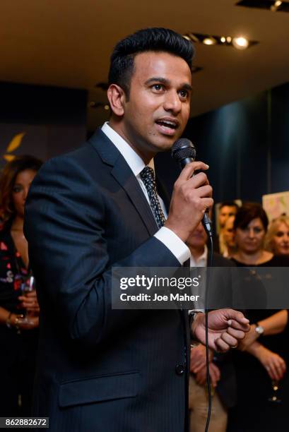 Sujo John speaks at the Beulah London Anti-Slavery in-store event at Beulah London on October 18, 2017 in London, England.