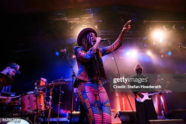 Rapper LaTanya Olatunji aka Akua Naru performs live on stage during a concert at Astra on October 18, 2017 in Berlin, Germany.