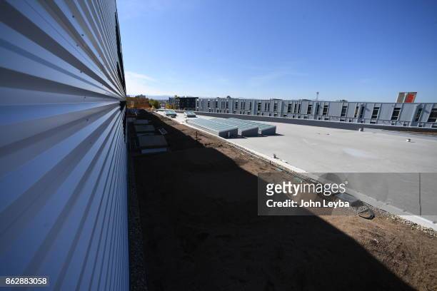 Look at the Green Roof under construction at Flight office building on October 18, 2017 in Denver, Colorado. The middle part of the roof will have an...