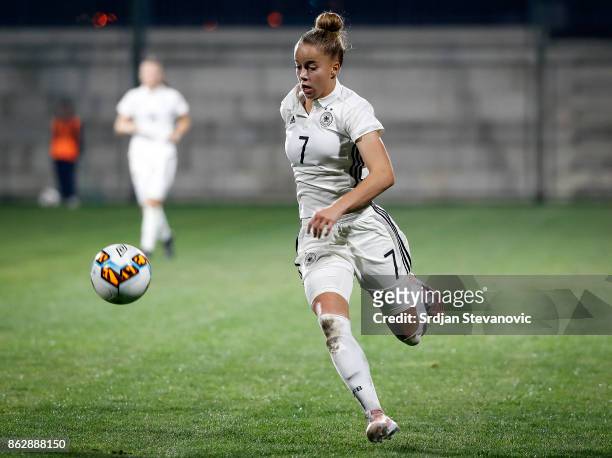 Giulia Gwinn of Germany in action during the international friendly match between U19 Women's Serbia and U19 Women's Germany at stadium Kralj Petar...