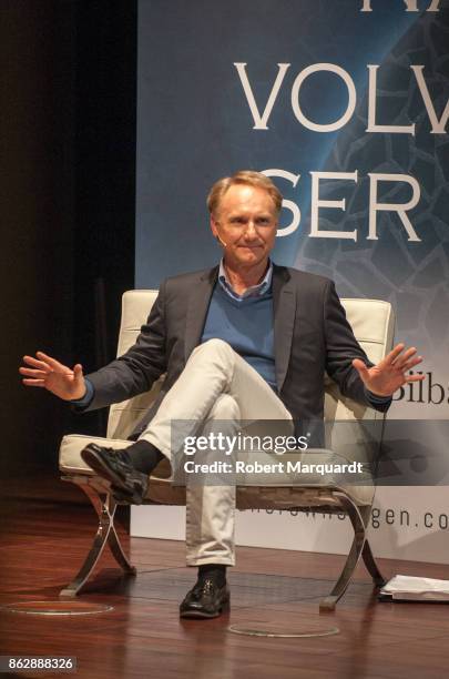 Dan Brown presents his new book 'Origen' at La Pedrera on October 18, 2017 in Barcelona, Spain.