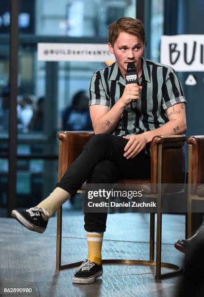 Sam Strike attends the Build Series to discuss the new movie 'Leahterface' at Build Studio on October 18, 2017 in New York City.