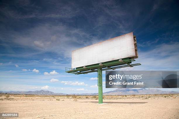 blank billboard in desert - california desert stock pictures, royalty-free photos & images