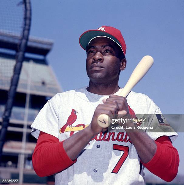 First baseman Bill White of the St. Louis Cardinals poses for a portrait during Spring Training.