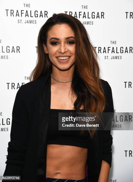 Danielle Peazer attends the launch of The Trafalgar St. James in the hotel's spectacular new bar The Rooftop on October 18, 2017 in London, England.
