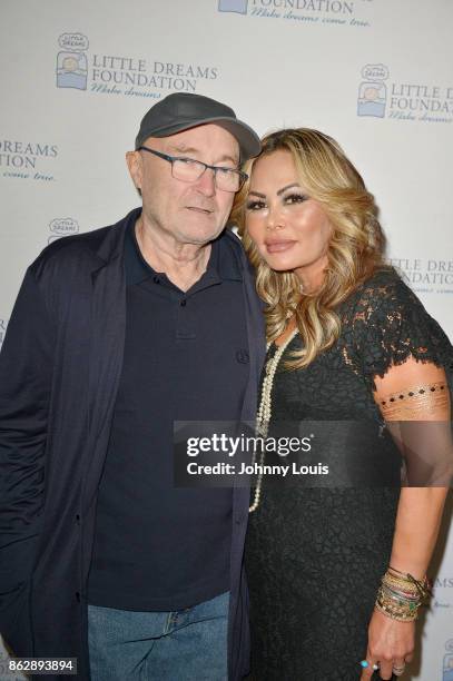 Phil Collins and Orianne Collins attend the Little Dreams Foundation Gala Press Conference at Faena Hotel on October 18, 2017 in Miami Beach, Florida.