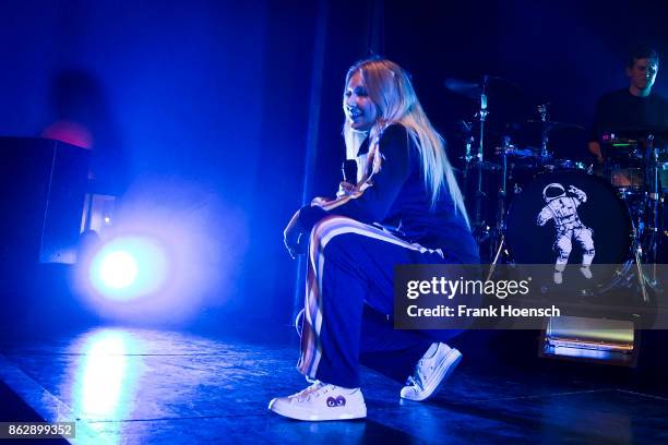 Norwegian singer Astrid Smeplass aka Astrid S performs live on stage during a concert at the Columbia Theater on October 18, 2017 in Berlin, Germany.