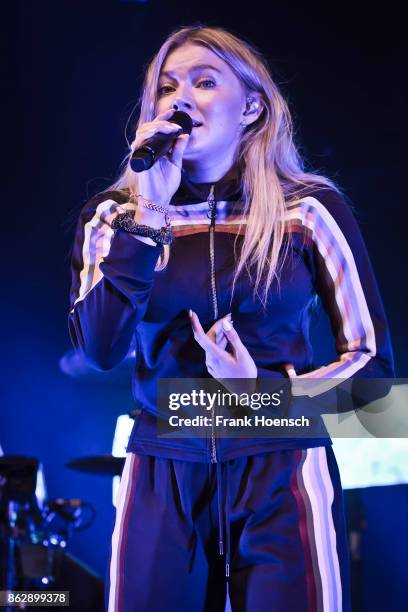 Norwegian singer Astrid Smeplass aka Astrid S performs live on stage during a concert at the Columbia Theater on October 18, 2017 in Berlin, Germany.