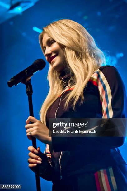 Norwegian singer Astrid Smeplass aka Astrid S performs live on stage during a concert at the Columbia Theater on October 18, 2017 in Berlin, Germany.