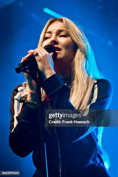 Norwegian singer Astrid Smeplass aka Astrid S performs live on stage during a concert at the Columbia Theater on October 18, 2017 in Berlin, Germany.