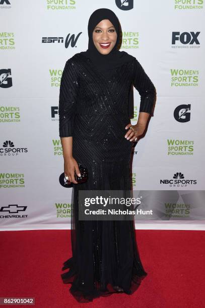 Sabre fencer Ibtihaj Muhammad attends the The Women's Sports Foundation's 38th Annual Salute To Women in Sports Awards Gala on October 18, 2017 in...