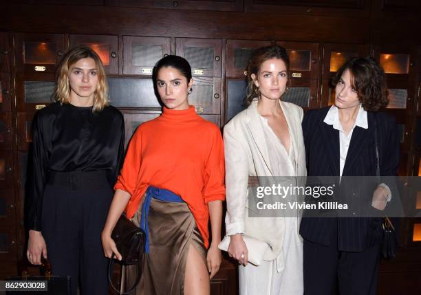 Delilah Parillo, Gil Rodriguez, Elektra Kilbey and Miranda Kilbey attend The ELLE Super Bowl, Presented by AG on October 13, 2017 in Los Angeles,...